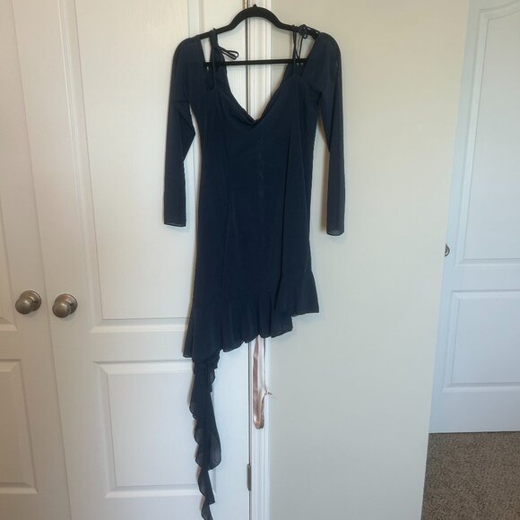 House of CB Kiki French Navy Ruffle Mini Dress - Picture 2 of 6